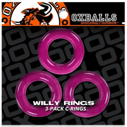 Oxballs Lot de 3 cockrings Willy Rings Rose